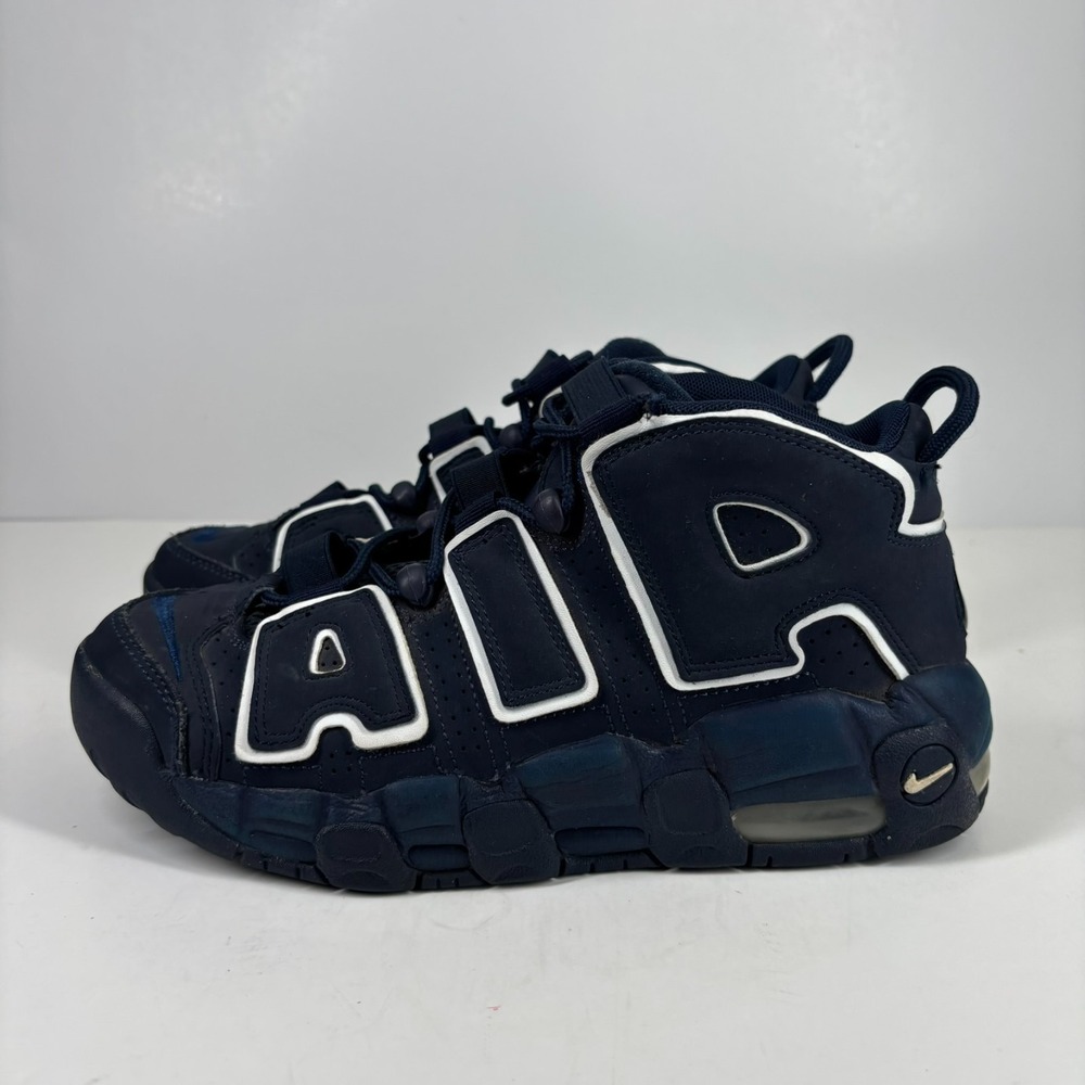 Nike Air More Uptempo GS Size 6Y Women's 7.5 Obsidian Navy/White 415082-401 - Picture 9 of 16